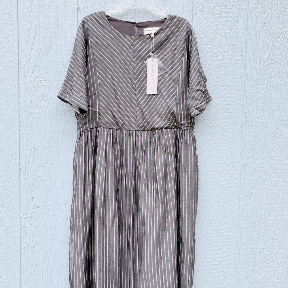 Piper and Scoot striped midi